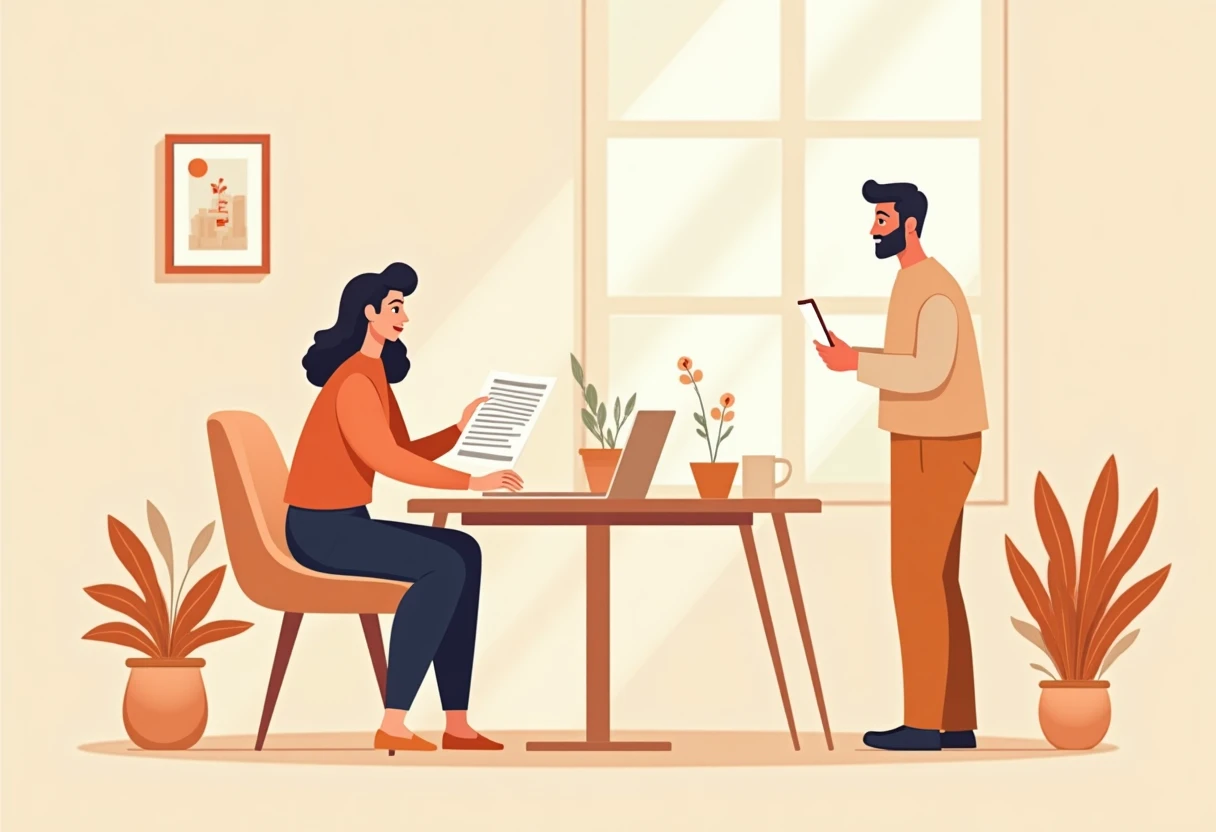 Freelancer reviewing loan options