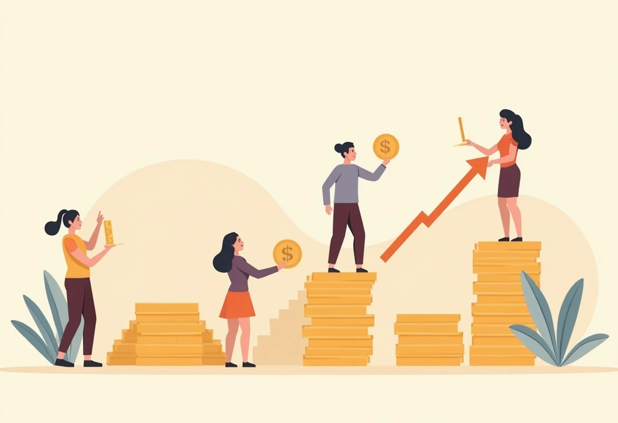 Representación de crecimiento financiero