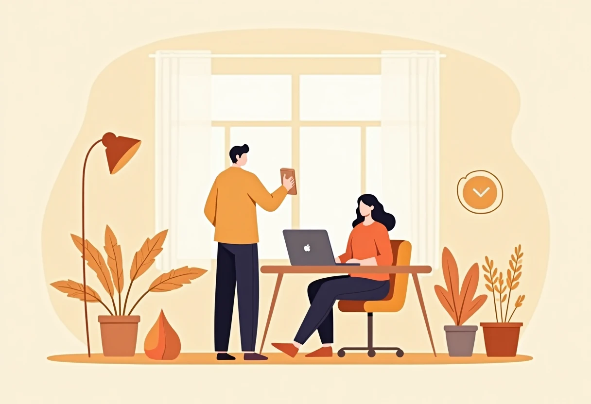 Exploring digital loan options in a home office