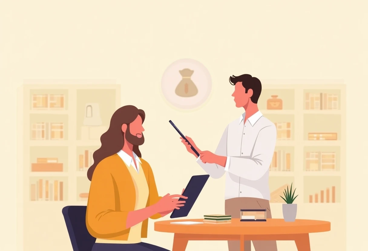 Reviewing loan offers in a professional setting