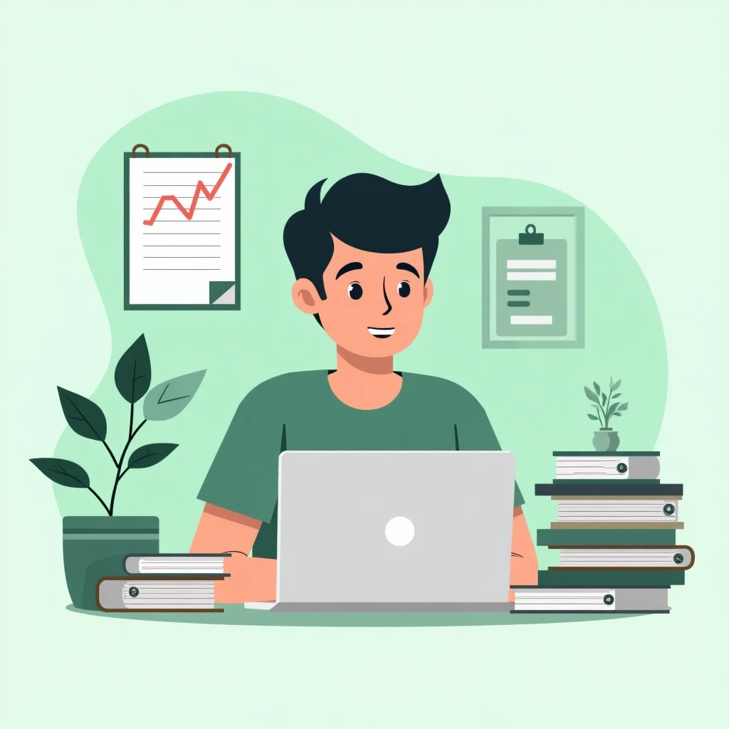 Estudiante investigando préstamos