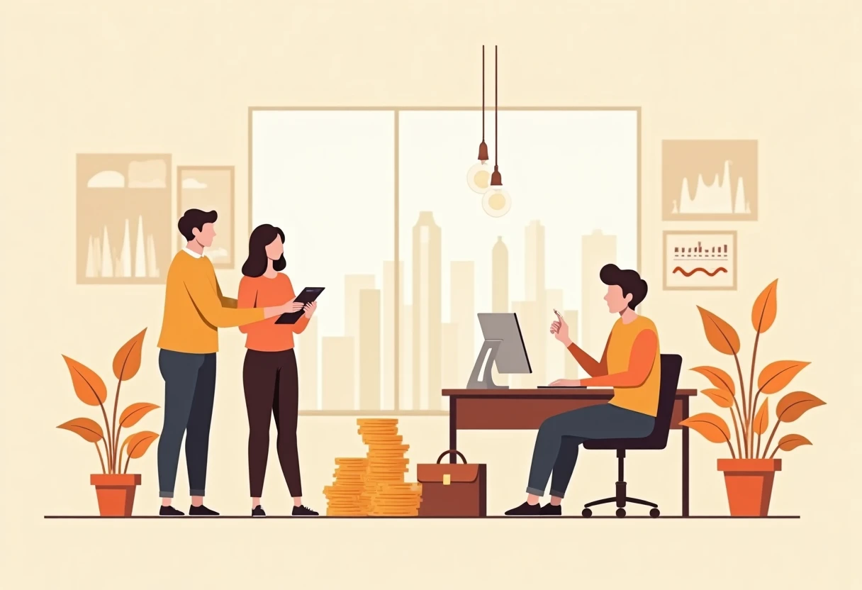 Freelancers in a co-working space